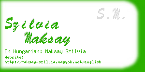 szilvia maksay business card